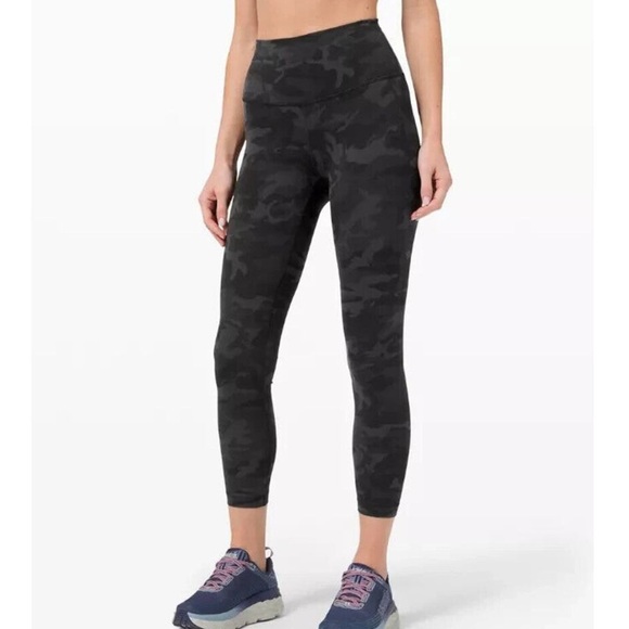 Lululemon Wunder Train Black Camo High Rise 25” leggings tights W5CQNS - Picture 1 of 8